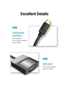Adaptador USB Tipo-C Vention USB Tipo-C Macho - VGA Hembra | Logroño 2