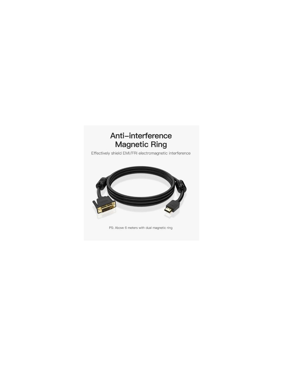 Cable Conversor Vention DVI Macho - HDMI Macho Negro | Logroño