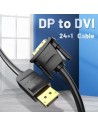 Cable Conversor Vention DisplayPort Macho - DVI Macho Negro | Logroño