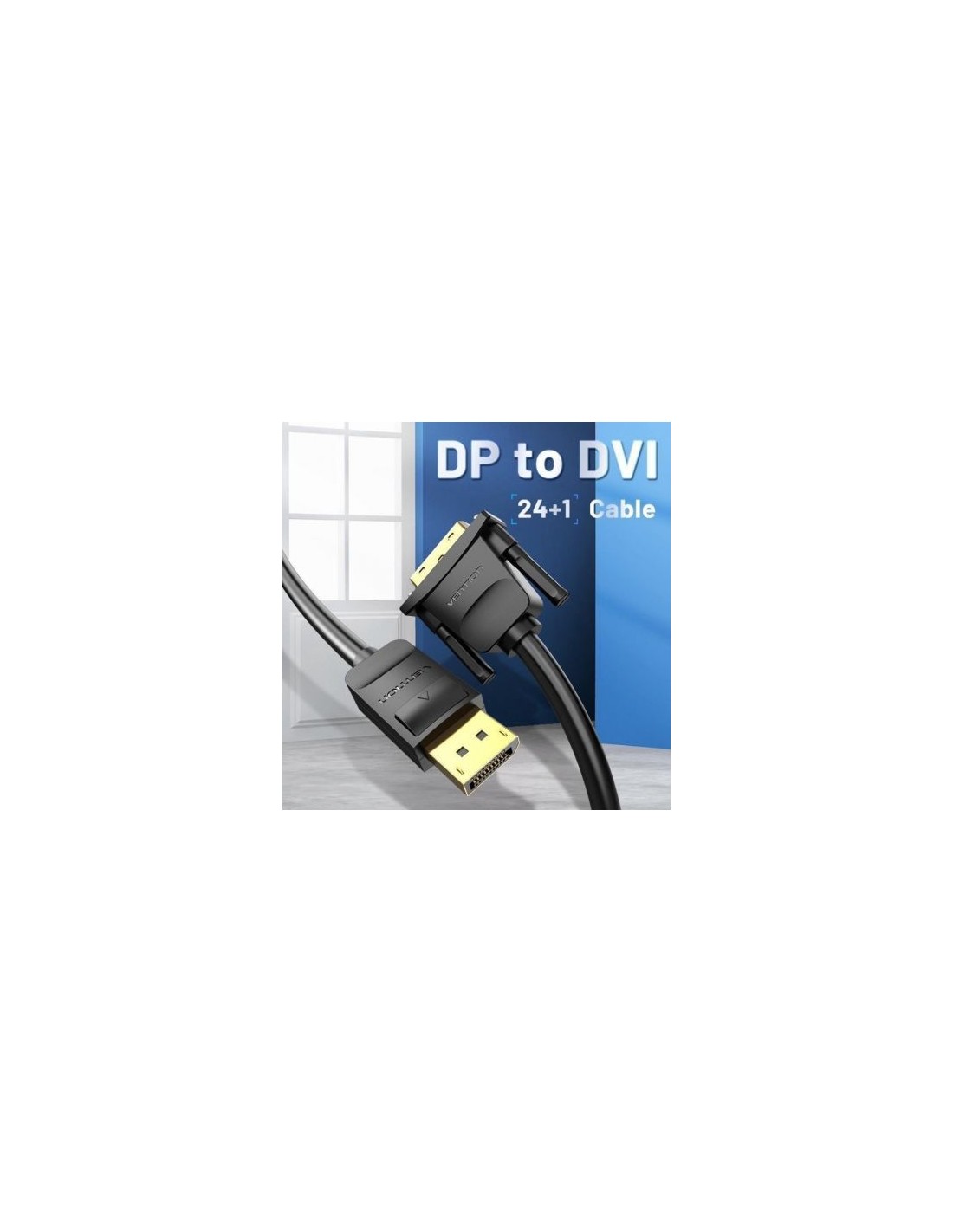 Cable Conversor Vention DisplayPort Macho - DVI Macho Negro | Logroño
