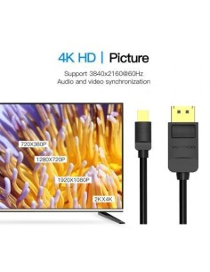 Cable Mini DisplayPort 1.4 4K Vention Mini DisplayPort Macho - Display 2