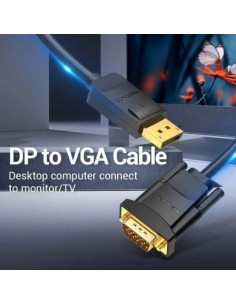 Cable Conversor Vention DisplayPort Macho - VGA Macho Negro | Logroño 2
