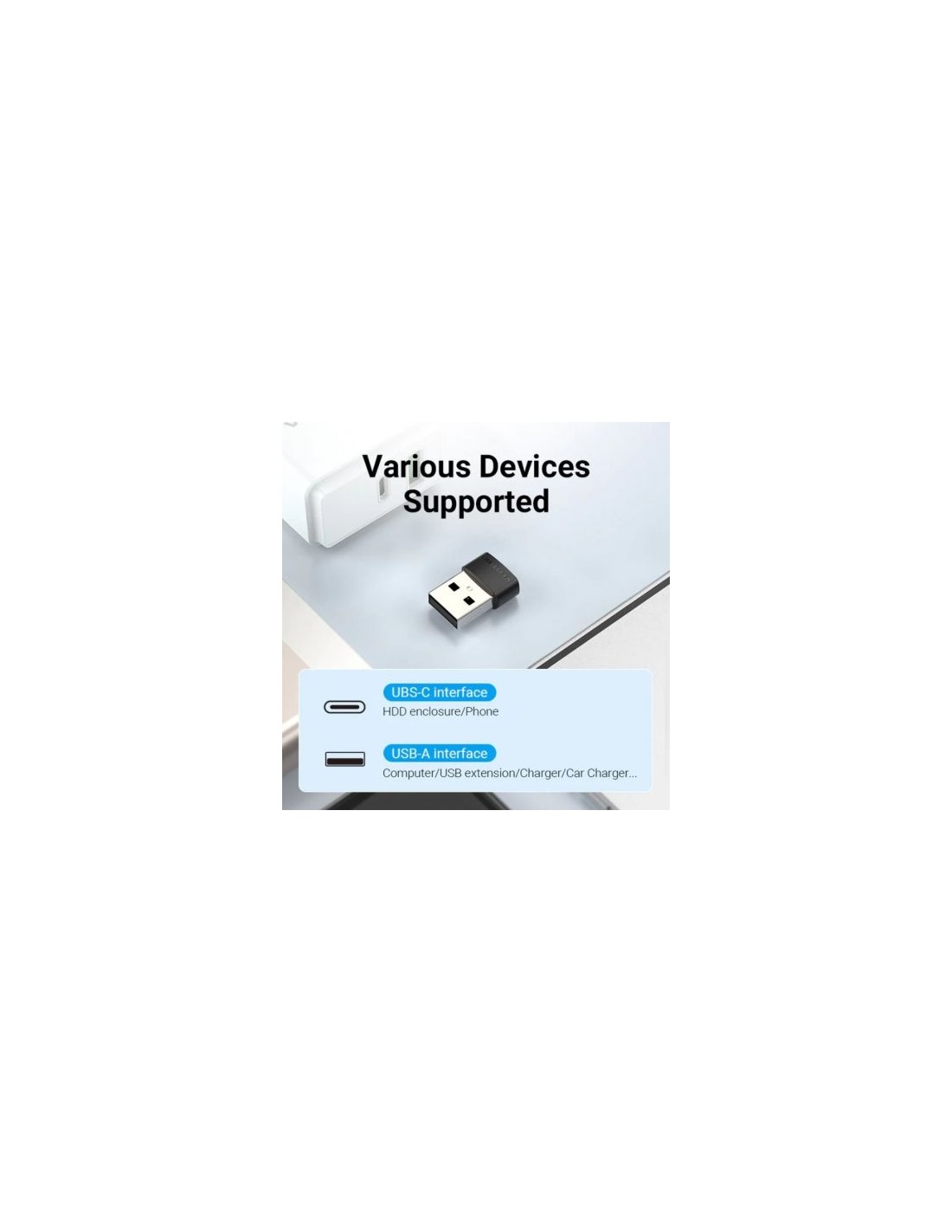Adaptador USB 2.0 Vention USB Tipo-C Macho - USB Hembra | Logroño