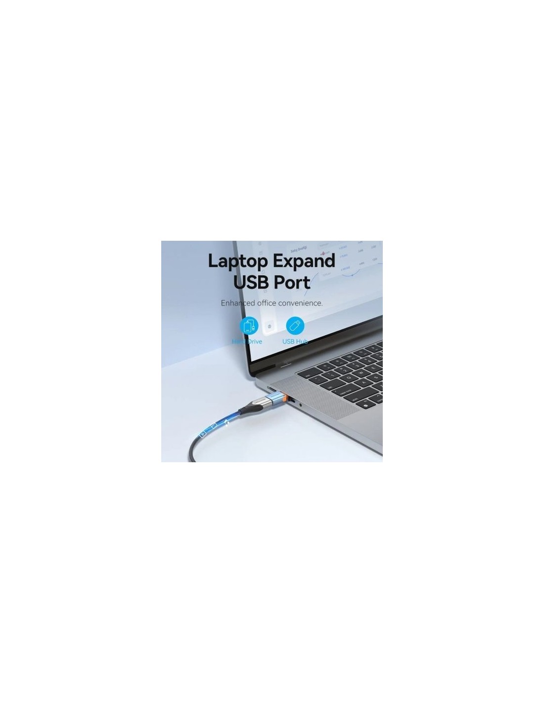Adaptador OTG USB 3.1 Vention USB Tipo-C Macho - USB Hembra Azul
