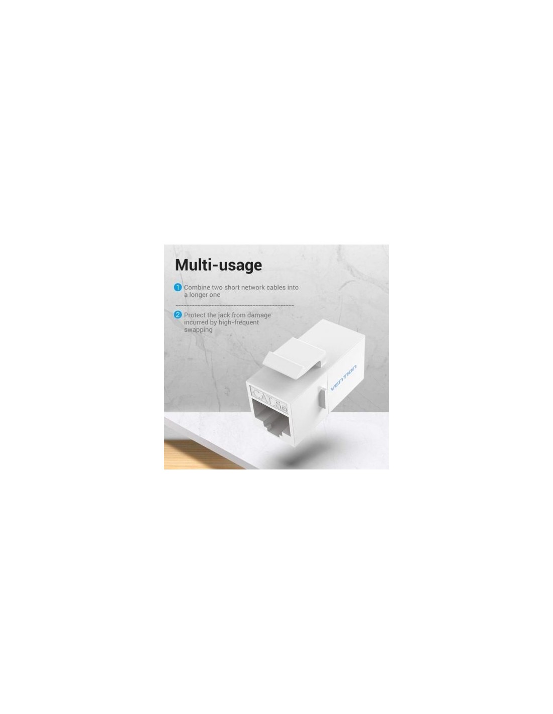 Adaptador Conector RJ45 Cat5 UTP RJ45 Hembra - RJ45 Hembra Blanco