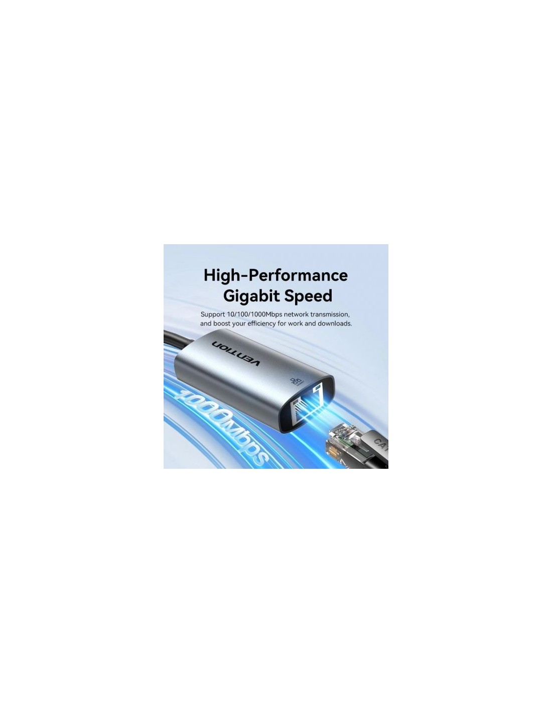 Adaptador USB - RJ45 Vention 1000Mbps | Logroño