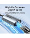 Adaptador USB USB Tipo-C - RJ45 Vention CFQHB 1000Mbps | Logroño