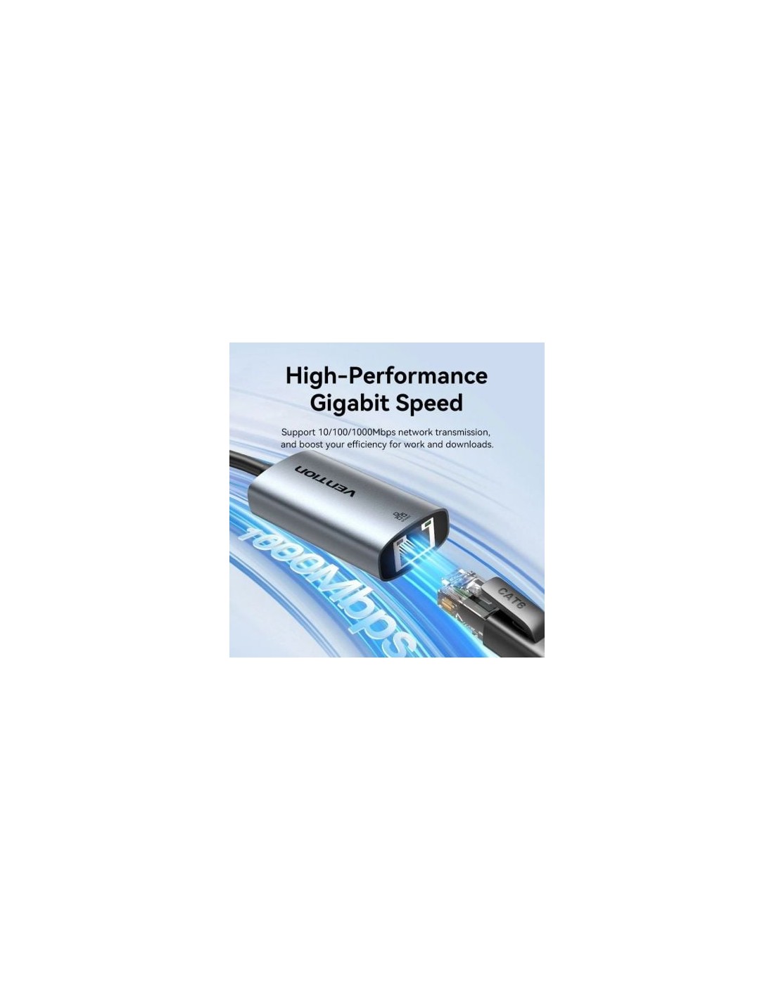 Adaptador USB USB Tipo-C - RJ45 Vention CFQHB 1000Mbps | Logroño
