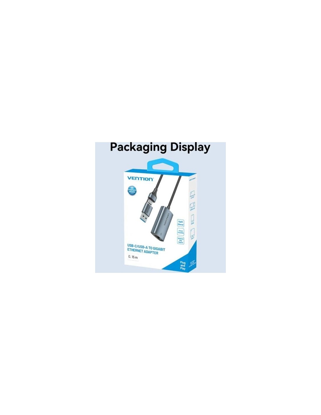 Adaptador USB USB Tipo-C - RJ45 Vention CFQHB 1000Mbps | Logroño