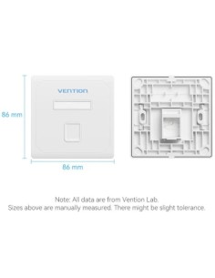 Placa de Pared Keystock Vention 1 Puertos RJ45 | Logroño 2