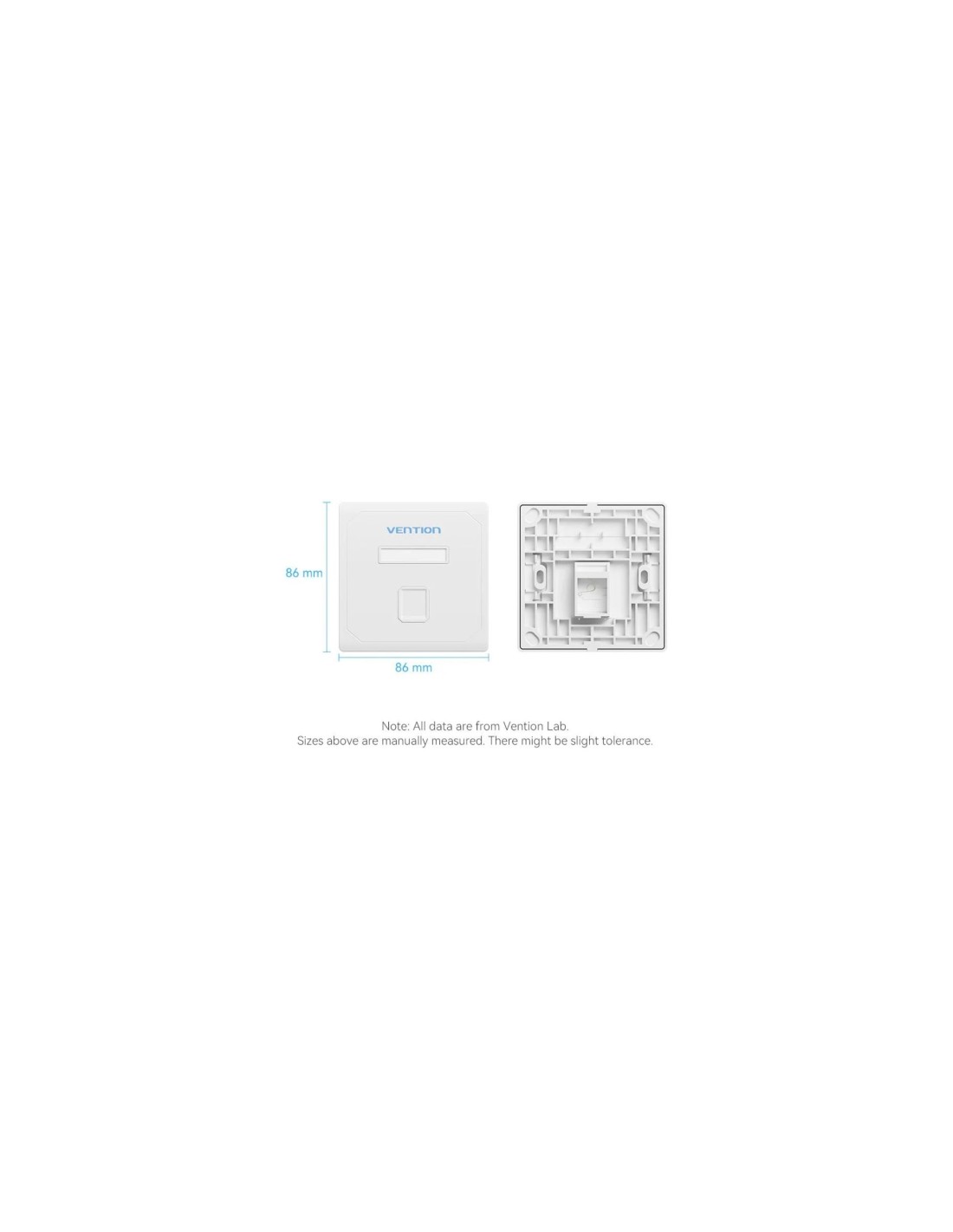 Placa de Pared Keystock Vention 1 Puertos RJ45 | Logroño