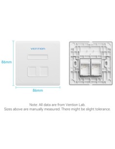 Placa de Pared Keystock Vention 2 Puertos RJ45 | Logroño 2