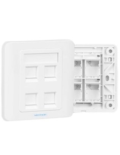 Placa de Pared Tipo 86 Vention 4 Puertos RJ45 | Logroño
