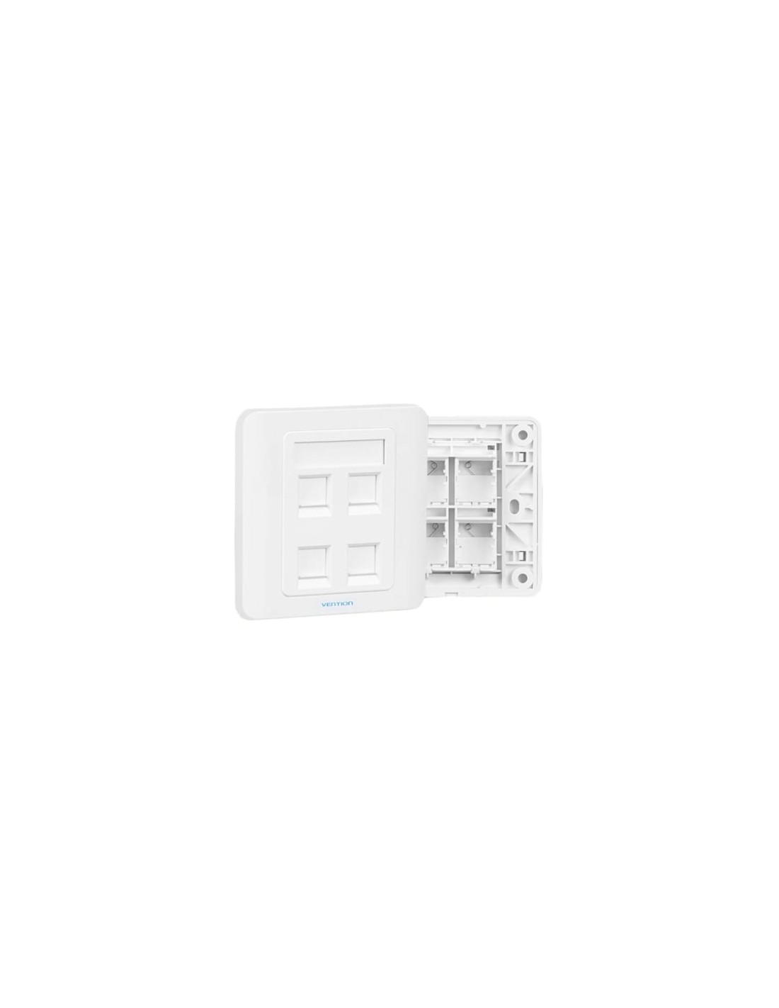 Placa de Pared Tipo 86 Vention 4 Puertos RJ45 | Logroño