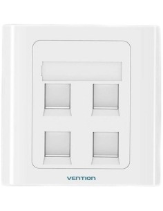 Placa de Pared Tipo 86 Vention 4 Puertos RJ45 | Logroño 2
