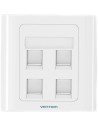 Placa de Pared Tipo 86 Vention 4 Puertos RJ45 | Logroño