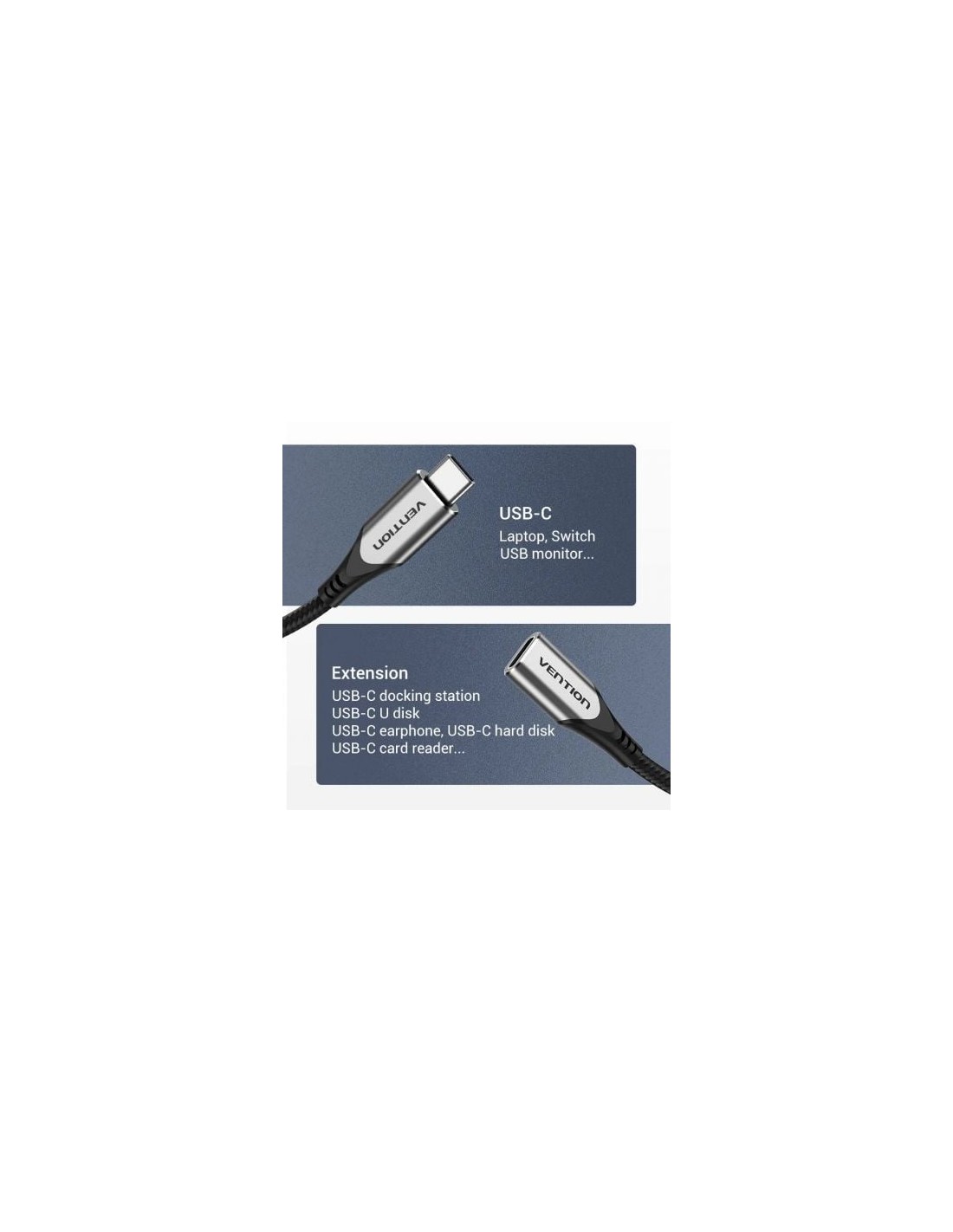 Cable Alargador USB 3.1 Tipo-C Vention USB Tipo-C Macho - USB Tipo-C H