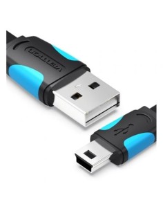 Cable USB 2.0 Vention Mini USB Macho - USB Macho 480Mbps Azul y Negro 2