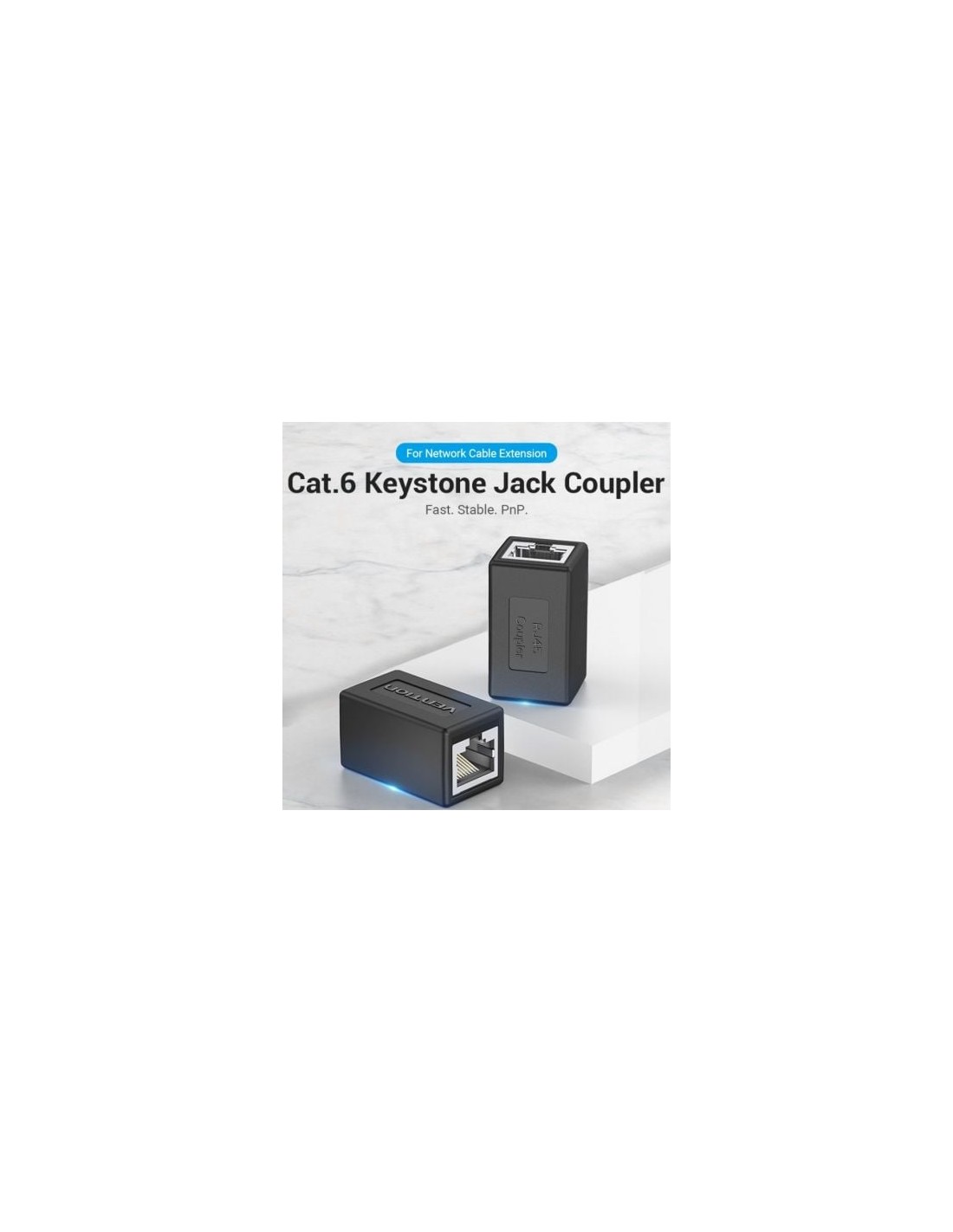 Adaptador Conector RJ45 Vention Cat.6 FTP RJ45 Hembra - RJ45 Hembra 5 