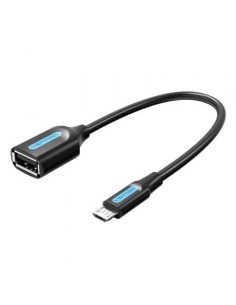 Cable USB 2.0 Vention MicroUSB Macho - USB Hembra 480Mbps 15cm Negro