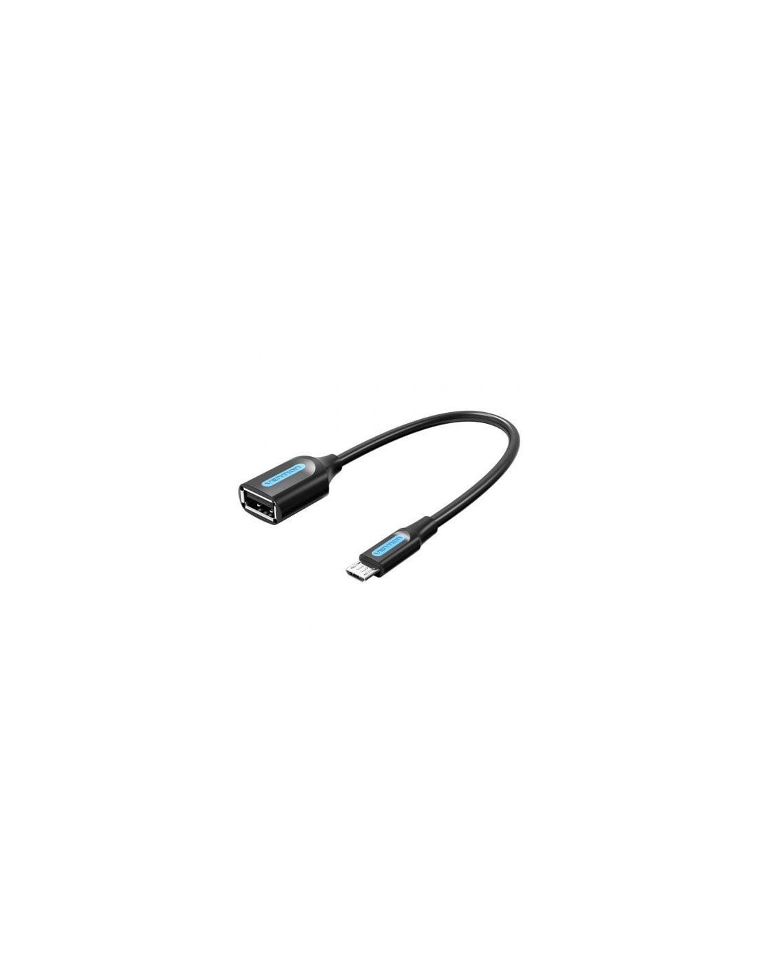Cable USB 2.0 Vention MicroUSB Macho - USB Hembra 480Mbps 15cm Negro