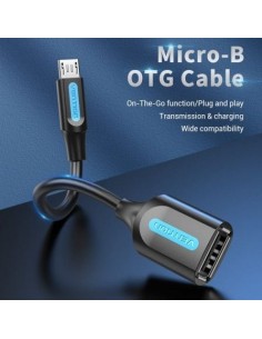 Cable USB 2.0 Vention MicroUSB Macho - USB Hembra 480Mbps 15cm Negro 2