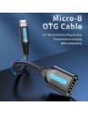 Cable USB 2.0 Vention MicroUSB Macho - USB Hembra 480Mbps 15cm Negro