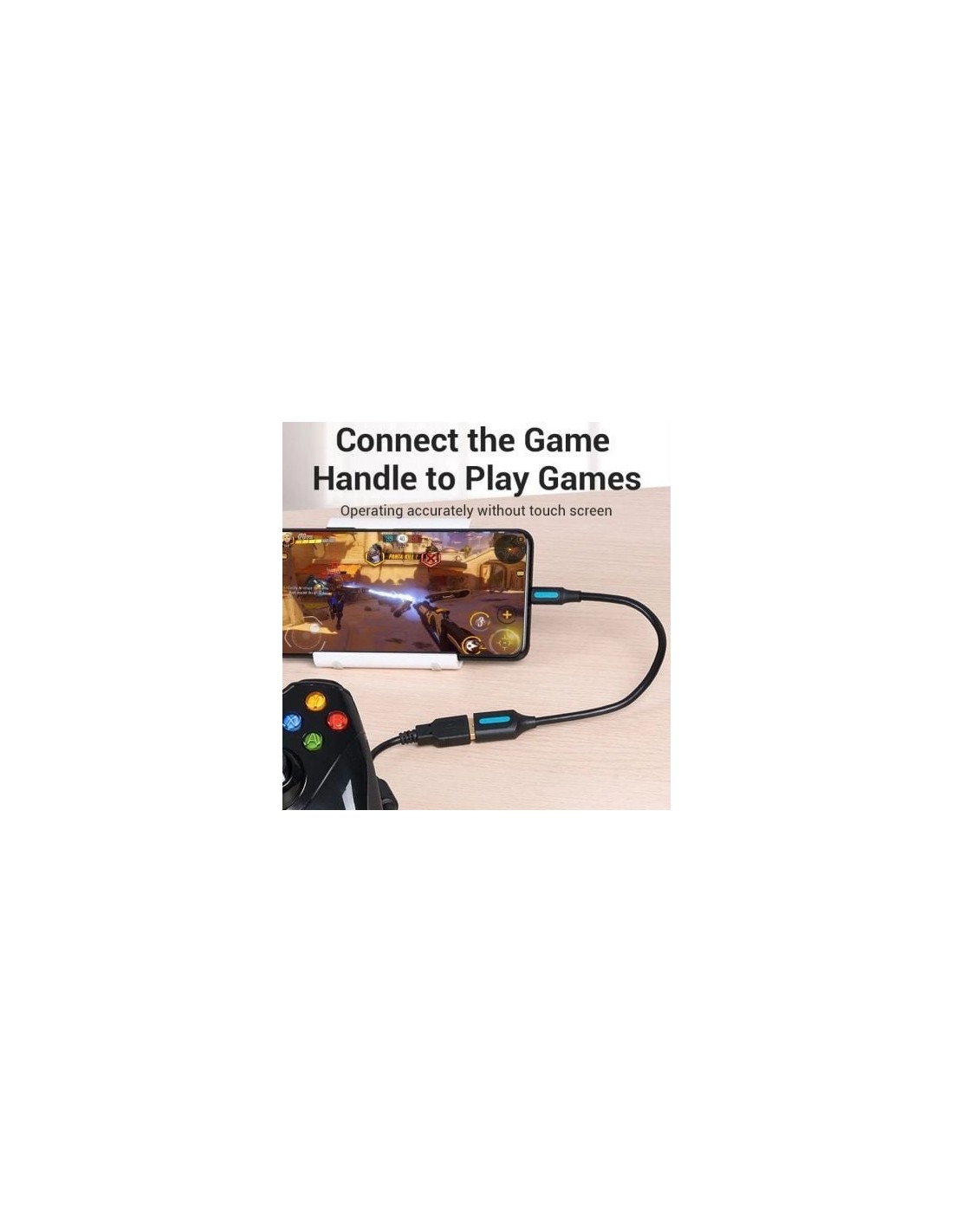 Cable USB 2.0 Vention MicroUSB Macho - USB Hembra 480Mbps 15cm Negro