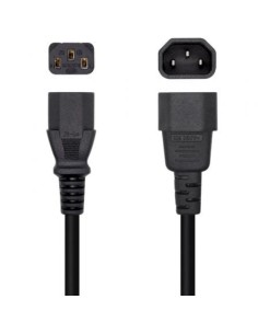 Cable Alimentación Aisens C13 Hembra - C14 Macho Hasta 1500W 3m Negro