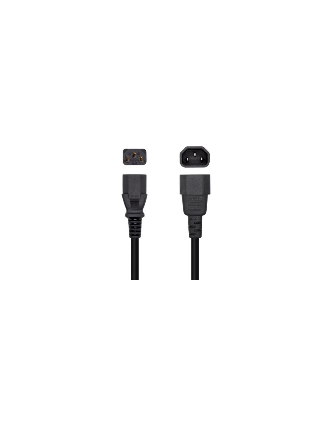 Cable Alimentación Aisens C13 Hembra - C14 Macho Hasta 1500W 3m Negro