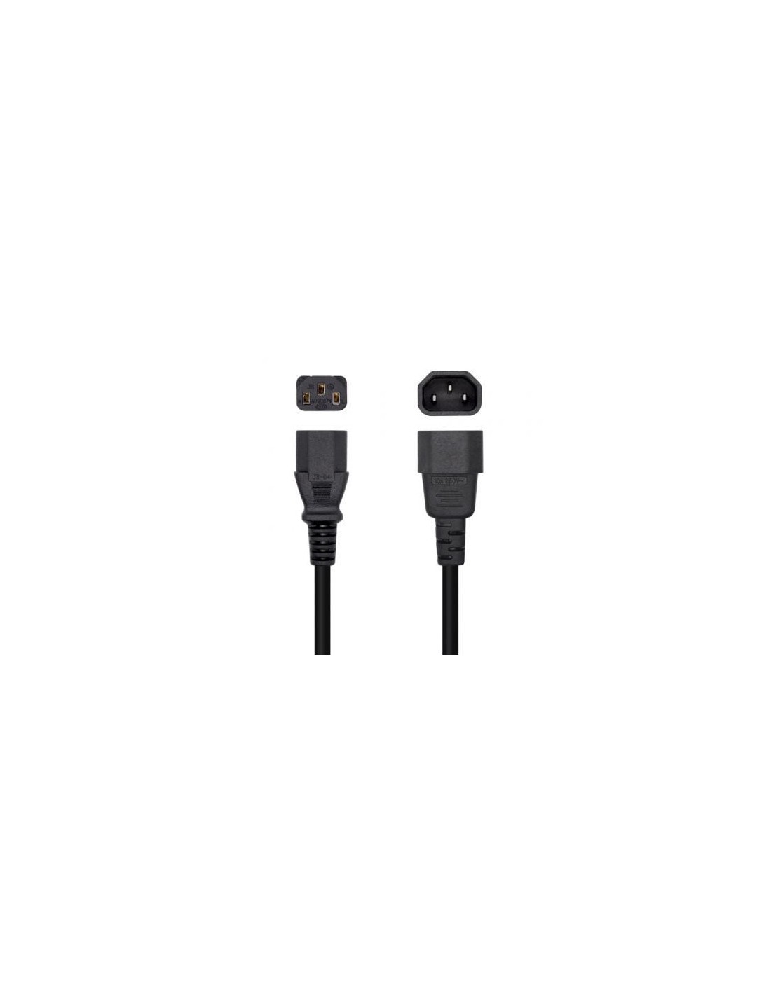 Cable Alimentación Aisens IEC C13 Hembra - IEC C14 Macho 10m Negro