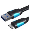 Cable USB 3.0 Vention MicroUSB Macho - USB Macho 10W 5Gbps Azul y Negr