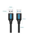 Cable USB 3.0 Vention USB Macho - USB Macho 5Gbps Negro | Logroño