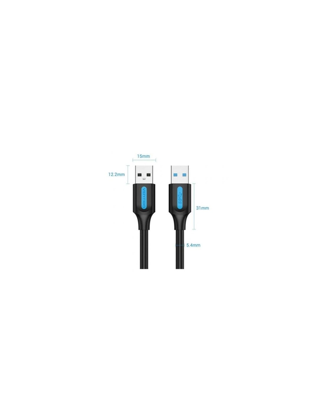 Cable USB 3.0 Vention USB Macho - USB Macho 5Gbps Negro | Logroño
