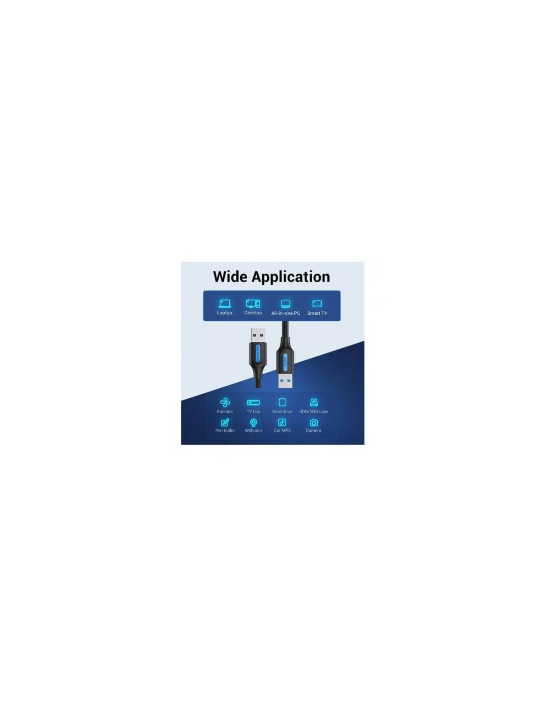 Cable USB 3.0 Vention USB Macho - USB Macho 5Gbps Negro | Logroño