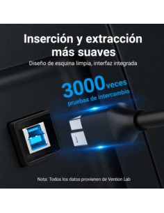 Cable USB 3.0 Impresora Vention USB Tipo-B Macho - USB Macho 5Gbps 1m  2