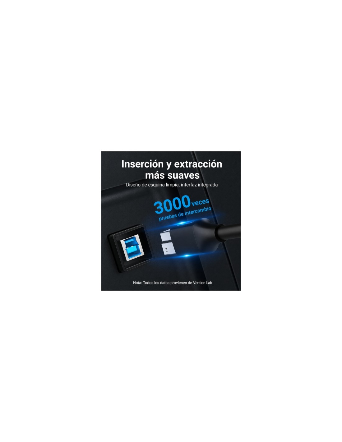 Cable USB 3.0 Impresora Vention USB Tipo-B Macho - USB Macho 5Gbps 1m 