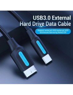 Cable USB 3.0 Vention microUSB Macho - USB Tipo-C Macho 5Gbps 50cm Neg 2