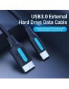 Cable USB 3.0 Vention microUSB Macho - USB Tipo-C Macho 5Gbps 50cm Neg