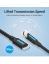 Cable USB 3.0 Vention microUSB Macho - USB Tipo-C Macho 5Gbps 50cm Neg
