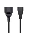 Adaptador Alimentación Aisens C14 Macho - CEE7 Hembra 25cm Negro