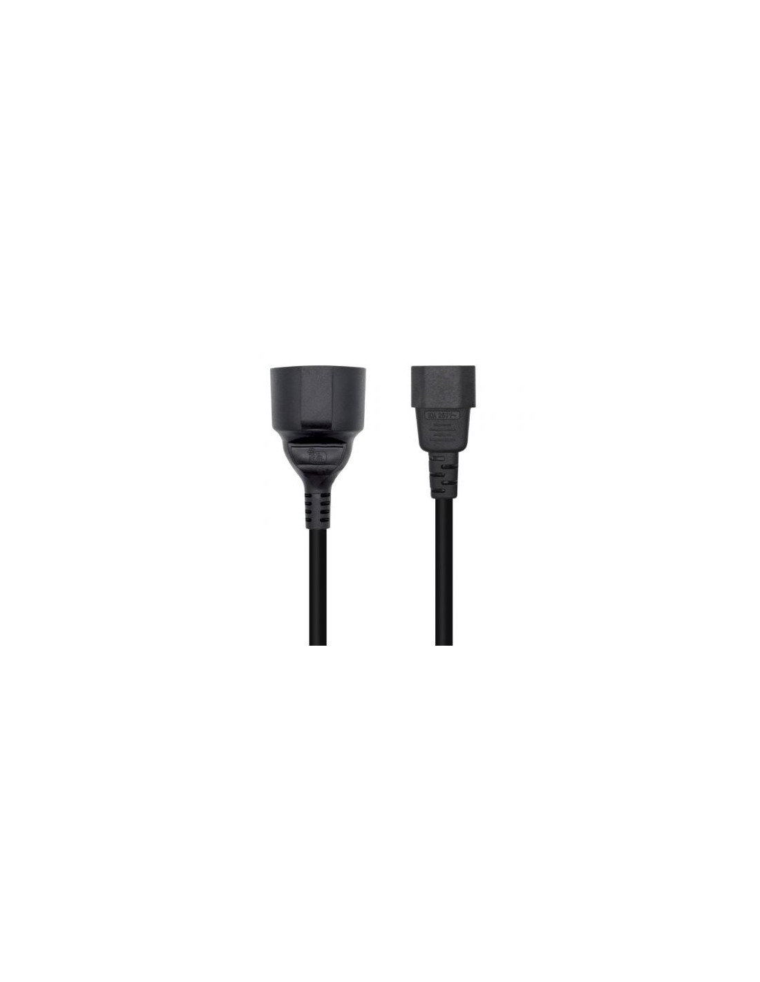 Adaptador Alimentación Aisens C14 Macho - CEE7 Hembra 25cm Negro