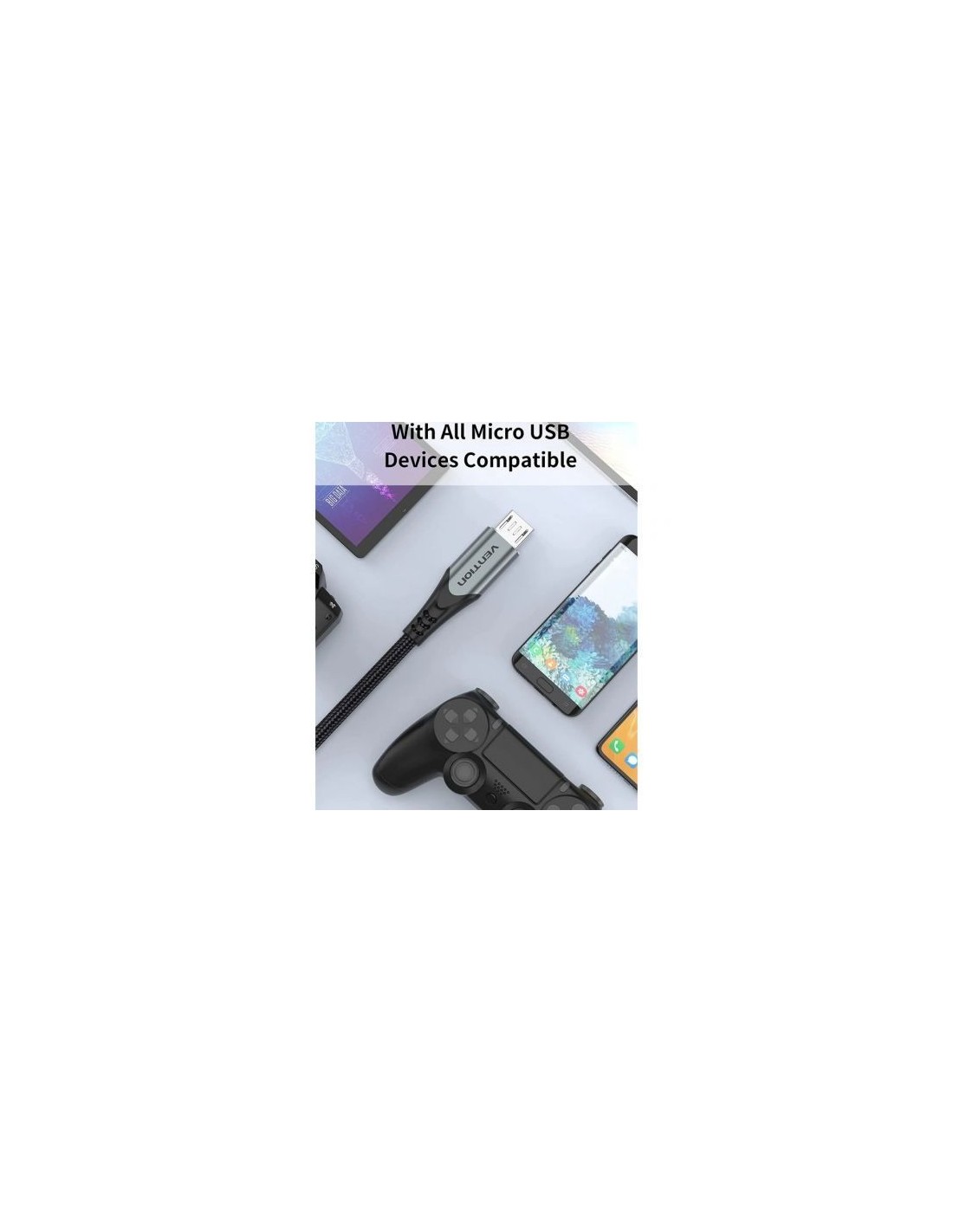 Cable USB 2.0 Vention microUSB Macho - USB Macho 480Mbps 2m Gris