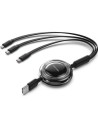 Cable USB Retráctil Vention USB Macho - Lightning 2xUSB Tipo-C Hasta 1