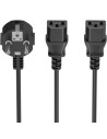 Cable Alimentación CPU Aisens CEE7 Macho - 2x C13 Hembra 3m Negro