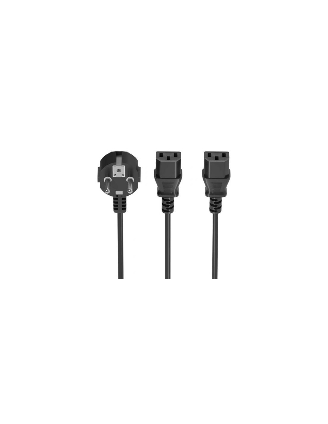 Cable Alimentación CPU Aisens CEE7 Macho - 2x C13 Hembra 3m Negro