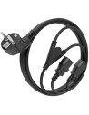 Cable Alimentación CPU Aisens CEE7 Macho - 2x C13 Hembra 3m Negro