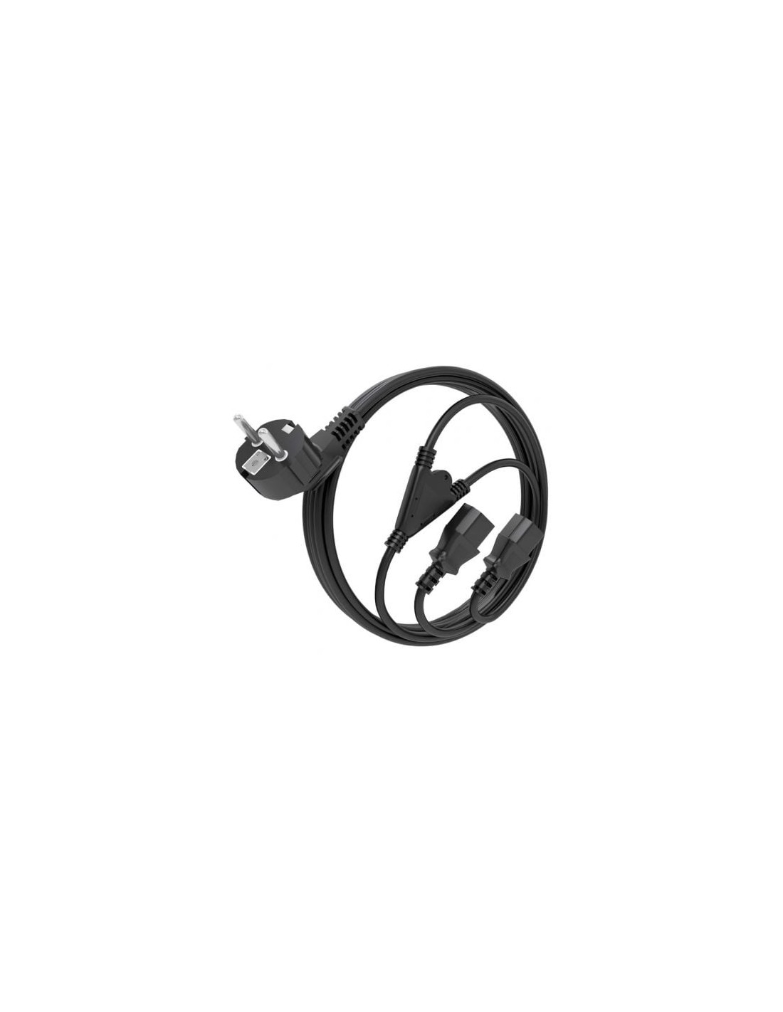Cable Alimentación CPU Aisens CEE7 Macho - 2x C13 Hembra 3m Negro