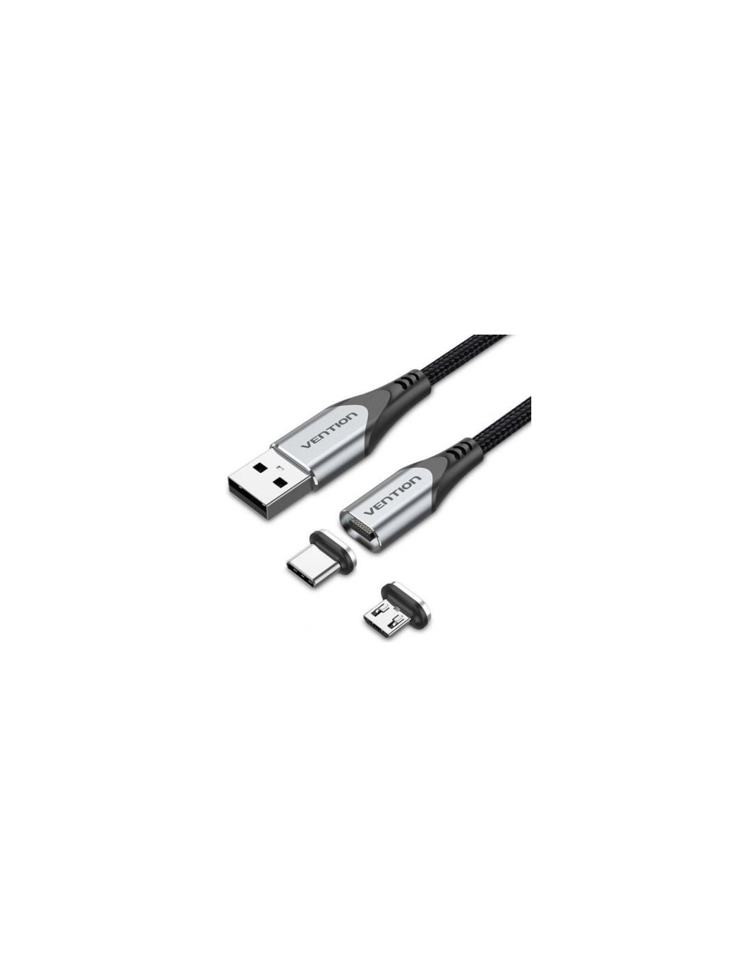 Cable de Carga Magnético USB Tipo-C con Adaptador MicroUSB Vention Mic
