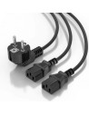 Cable Alimentación CPU Aisens CEE7 Macho - 2x C13 Hembra 3m Negro